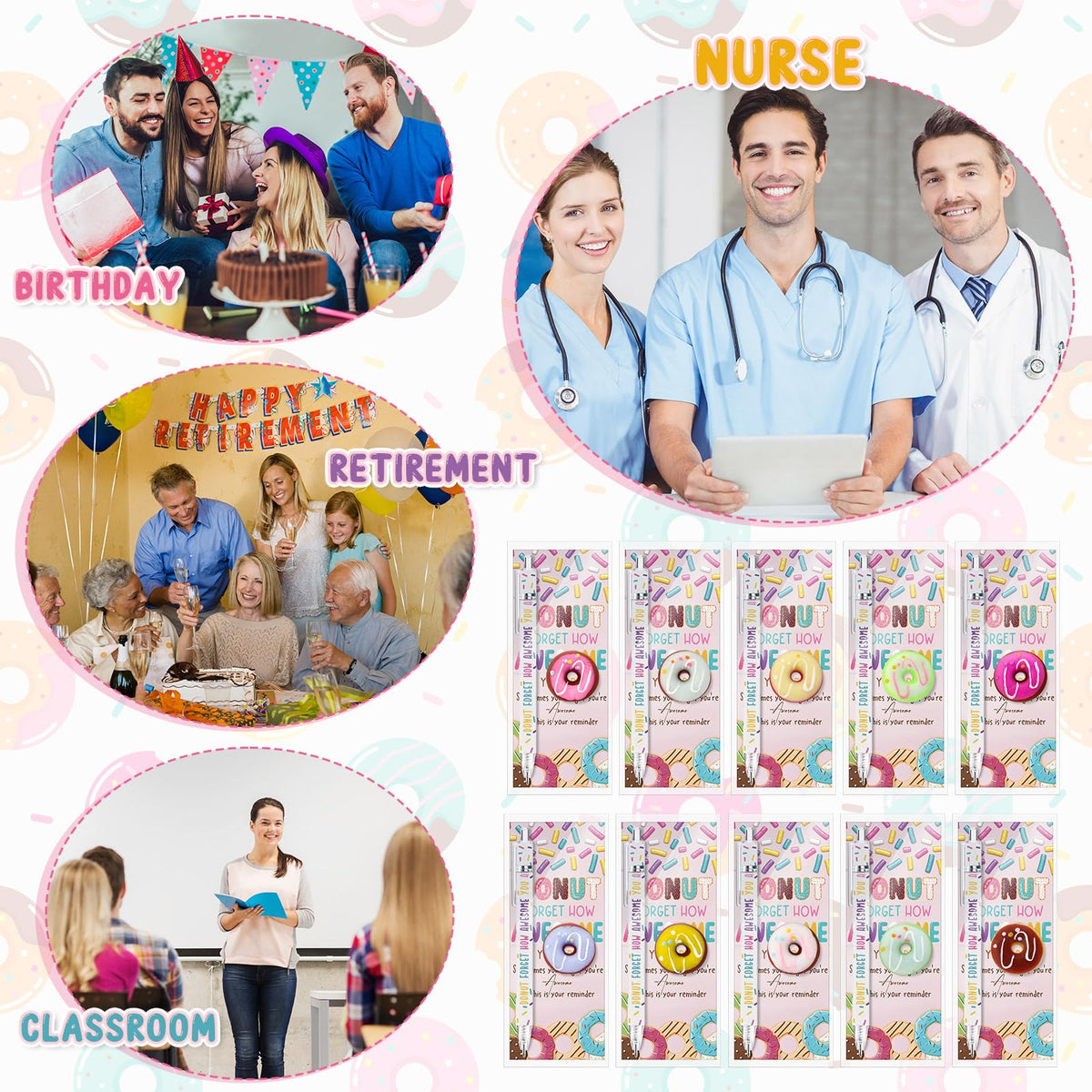 TecUnite Donuts 20 Sets Classroom Motivation Gifts Bulk