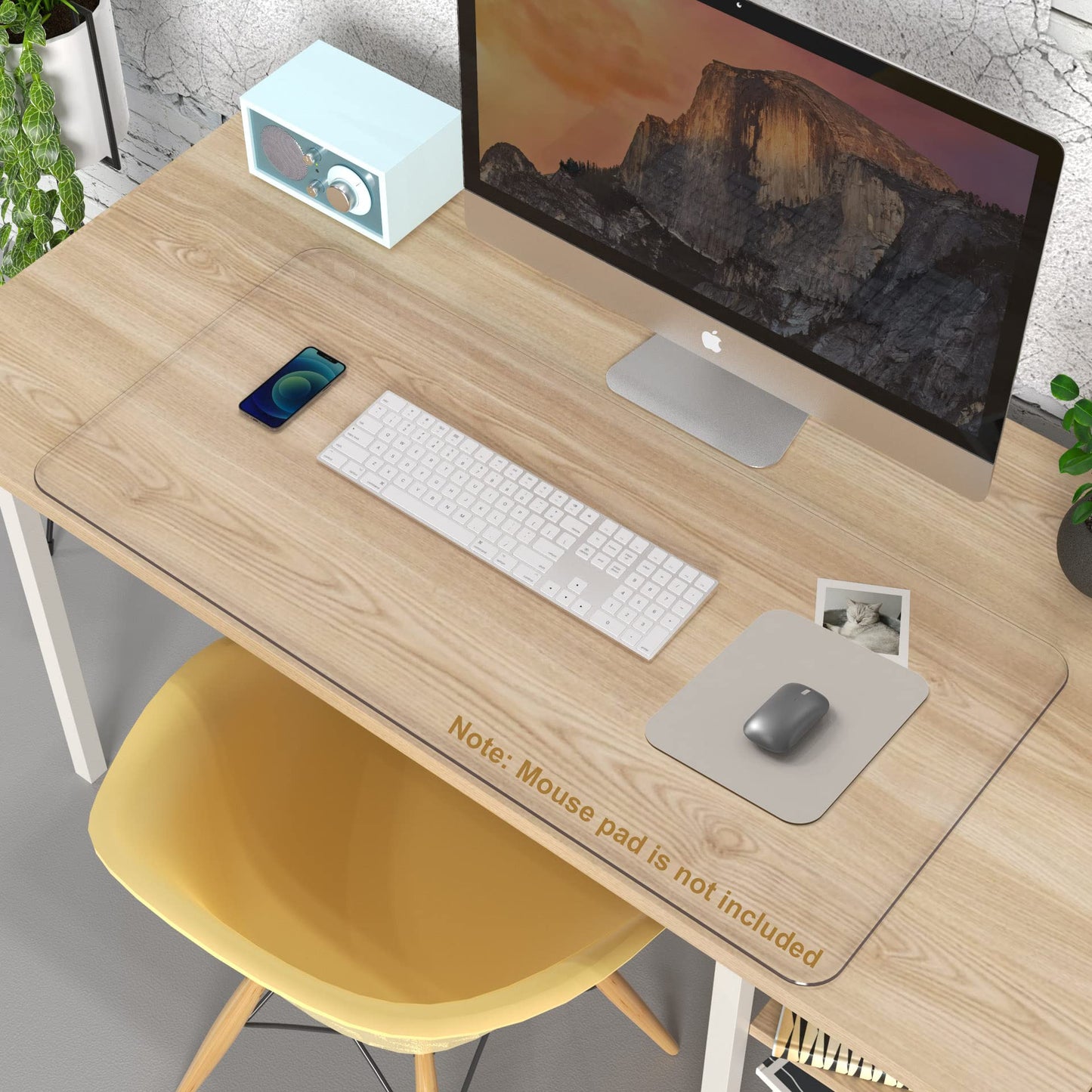 Oterri Clear Writing Desk Pad, 24’’x17” Heat Resistant Waterproof PVC Round Edge Durable Desk