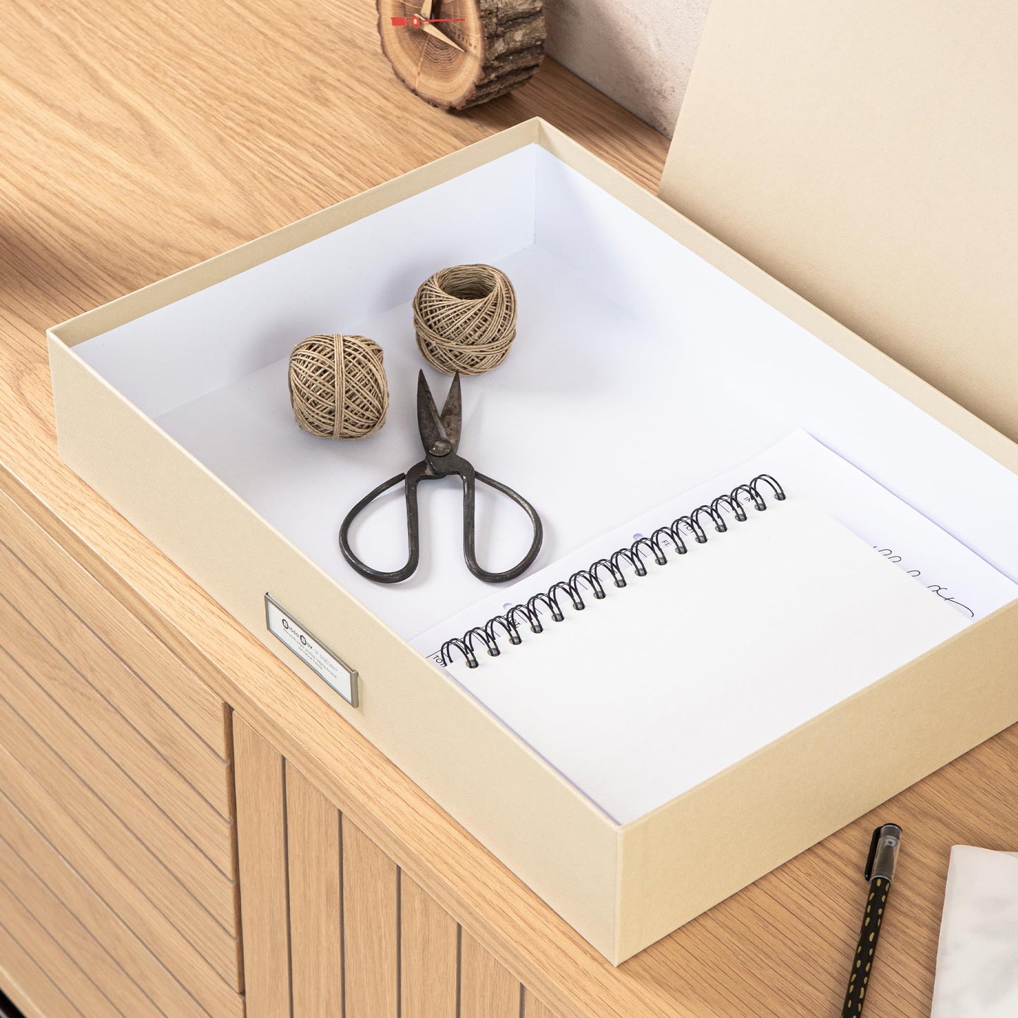 Bigso Sverker Legal/Art Storage Box - 3.3in x 17.1in x 12.2in - Fawn