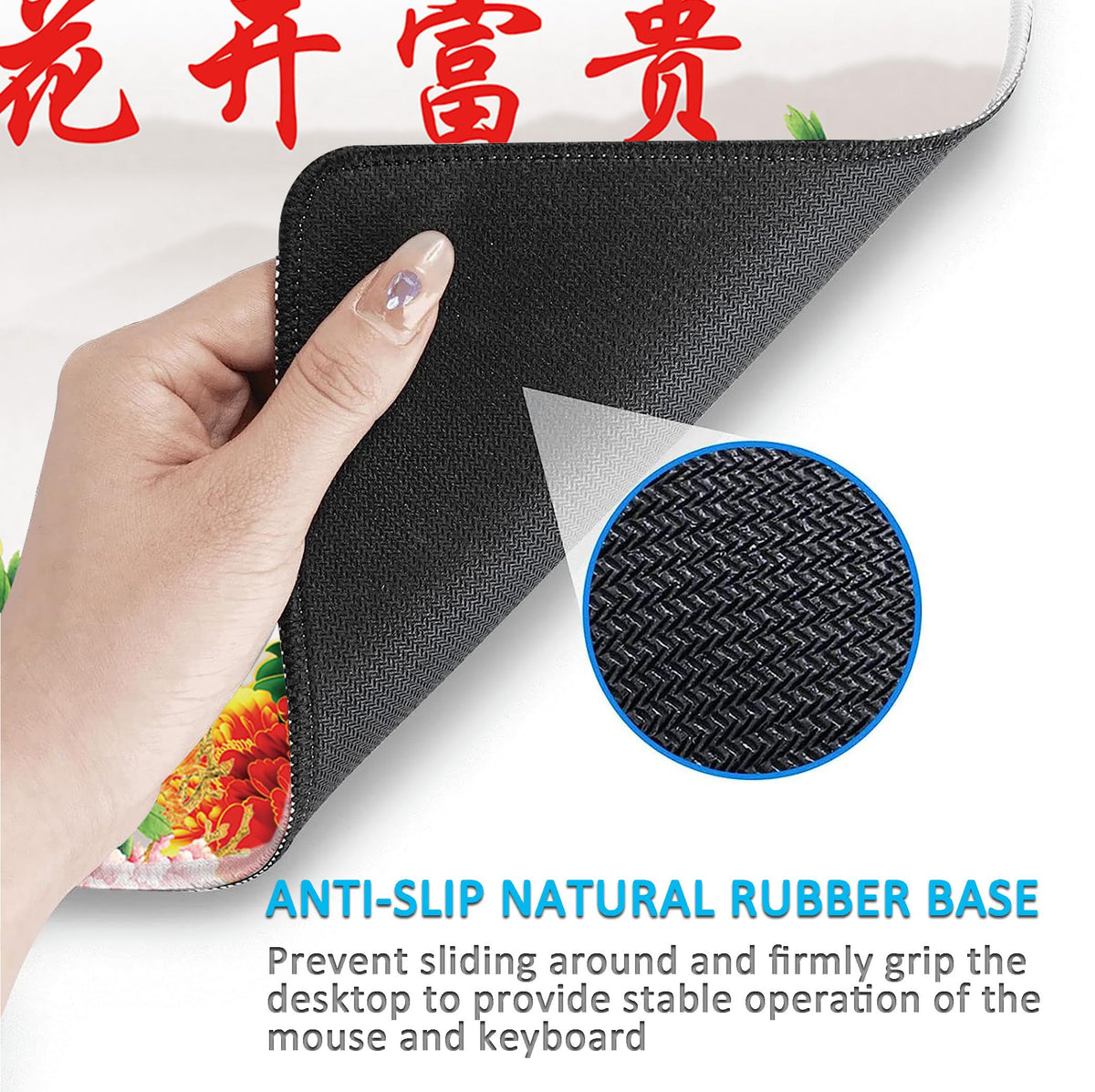 LL-COEUR XXL Landscape Gaming Mouse Pad Computer Keyboard Mat Office Desk Pad (Peacock, 27.5" x