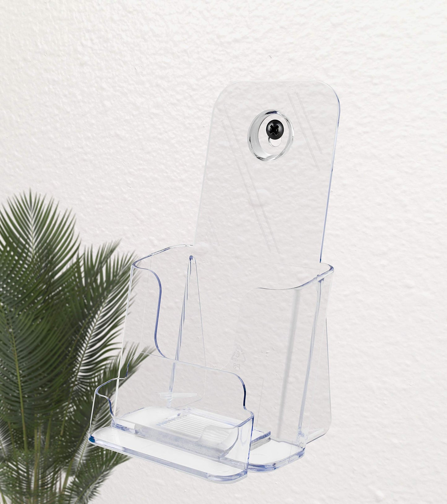 Marketing Holders Acrylic Brochure Holder Stand with Card Pocket Clear Literature Holder for 4"