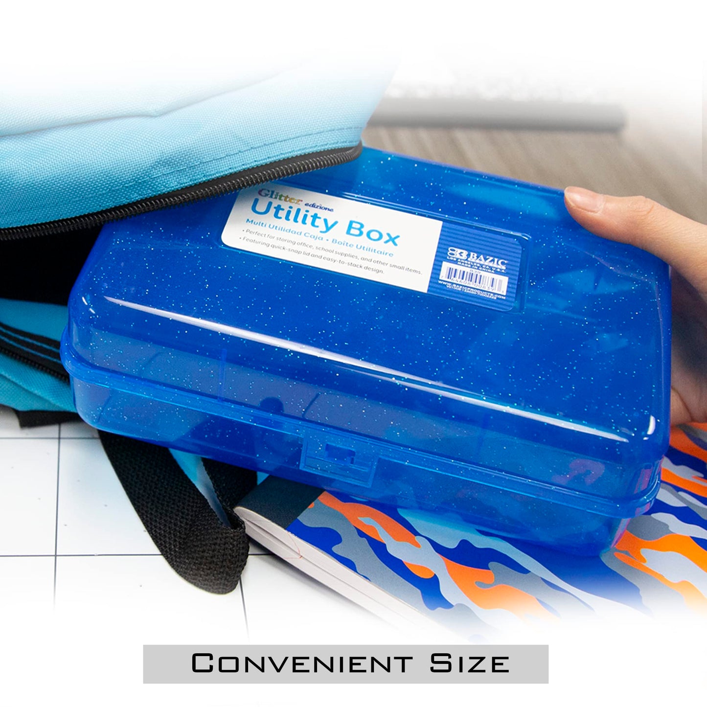 BAZIC PRODUCTS Basix Multipurpose Utility Box, for Desk Office School, Set of 4