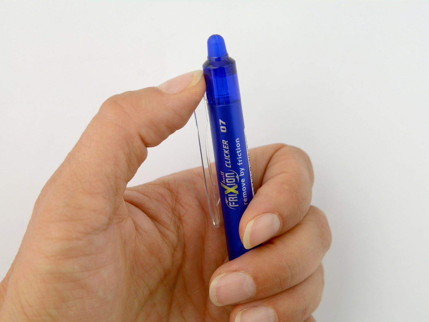Pilot Frixion Clicker Erasable Retractable Rollerball 0.7 mm Tip Pen with Three Refills - Blue