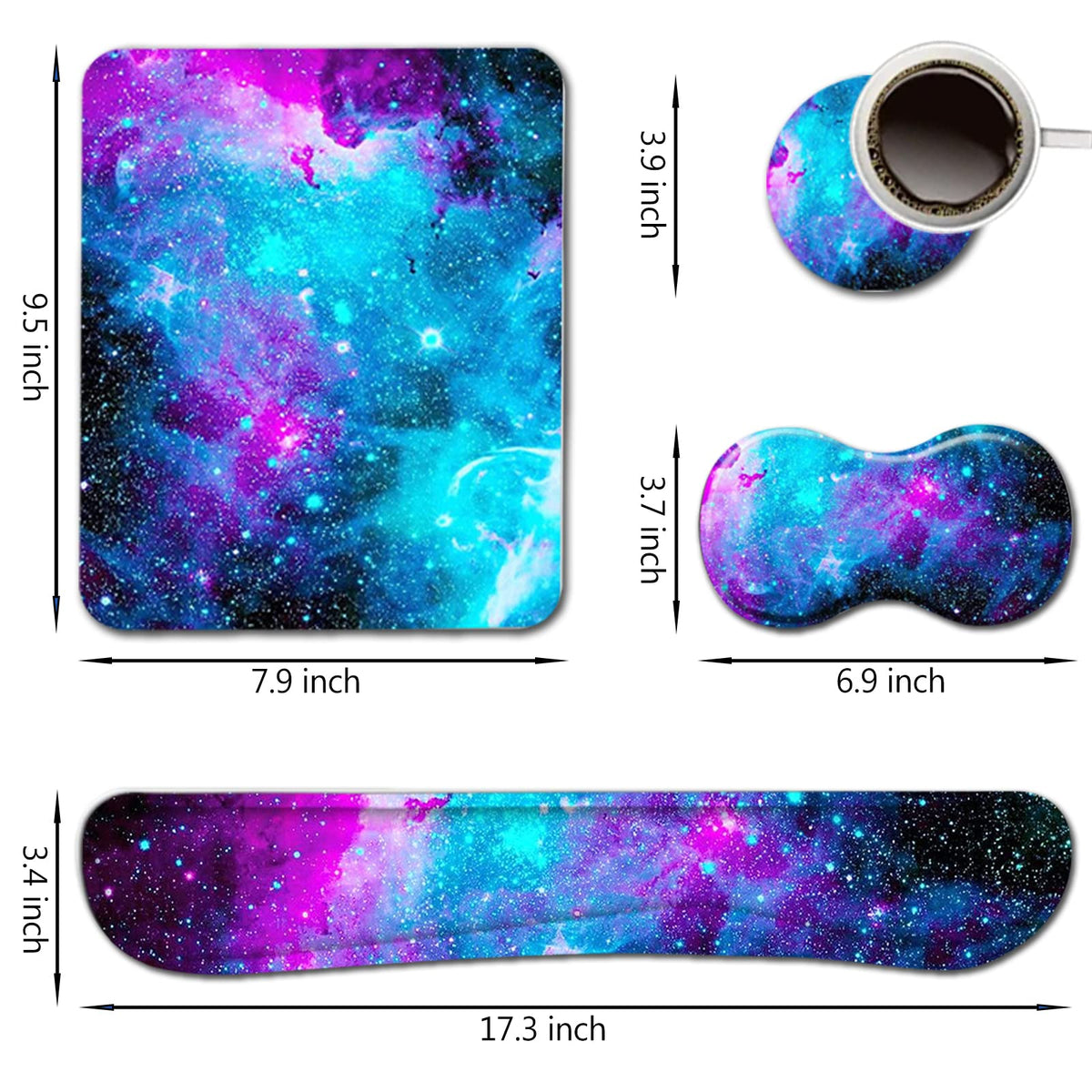 AIMSA Keyboard Wrist Rest Support + Mouse Pad + Mouse Wrist Rest + Coaster, Ergonomic Memory Foam