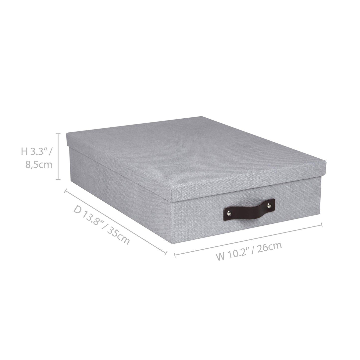 Bigso Oskar Canvas Fiberboard Document Letter Box - File Organizer Box for Important Paperwork