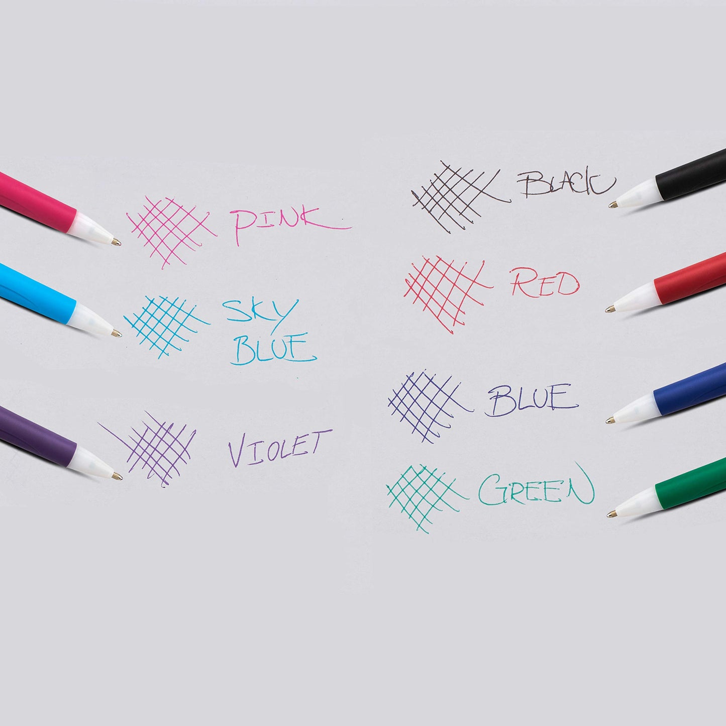 Pentel GlideWrite with TechniFlo Ink Ballpoint Pen, (1.0mm) Med. Line, Black/Blue Ink, 48 Pieces