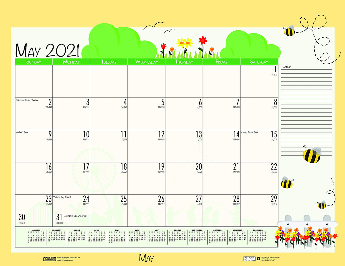 House of Doolittle 2021 Monthly Desk Pad Calendar, Seasonal, 22 x 17 inches, January - December