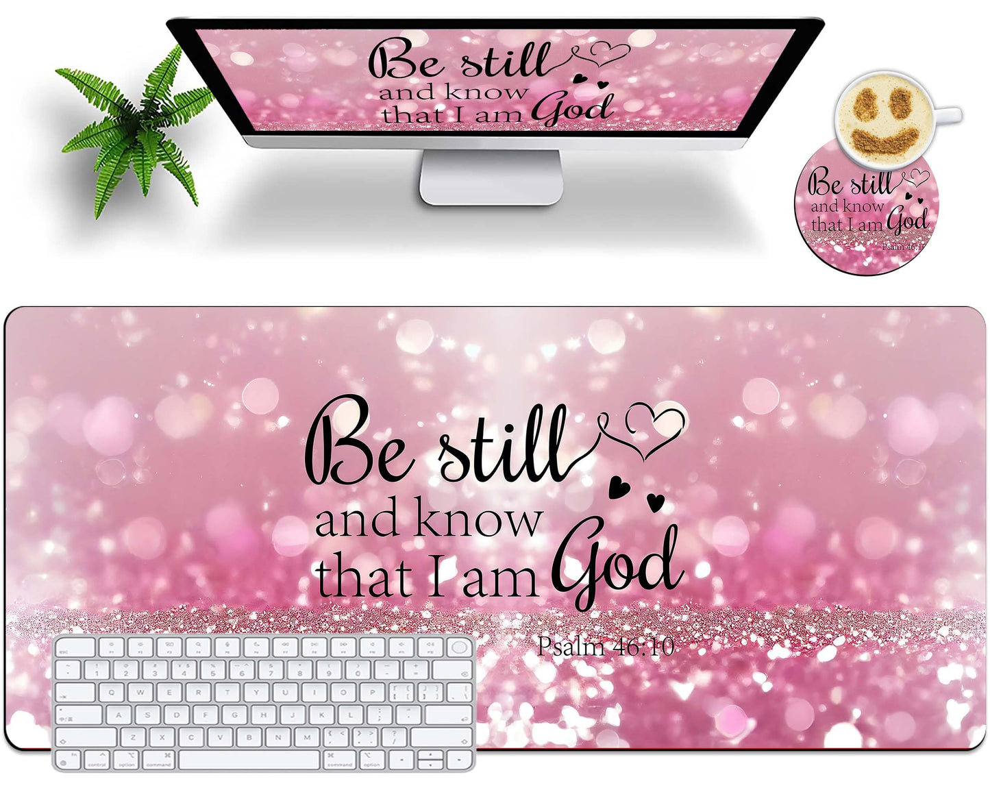 Office Desk Pad Mouse Mat with Coaster 35.4x15.7 Extended Desk Mat, Waterproof Non-Slip Extended