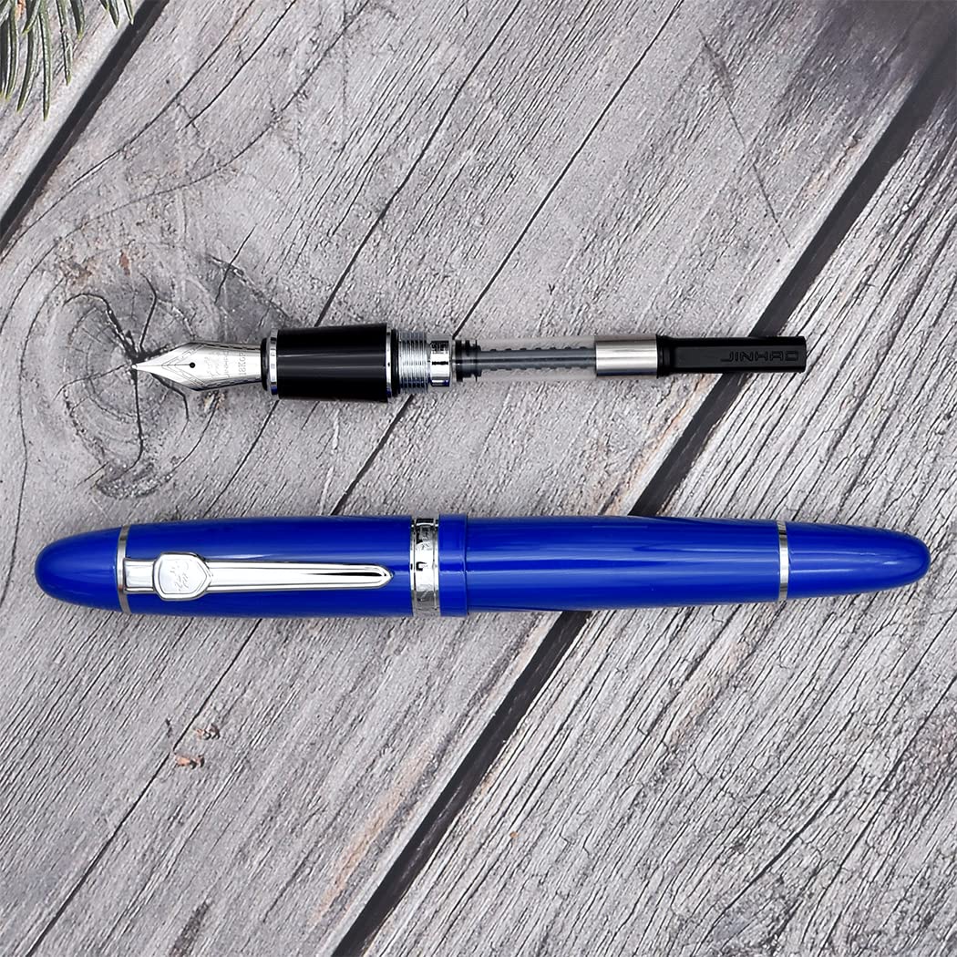 zoohot Jinhao 159 Fountain Pen Heavy Big Pen 3 Pieces in 3 Colors (Red, White, Blue)