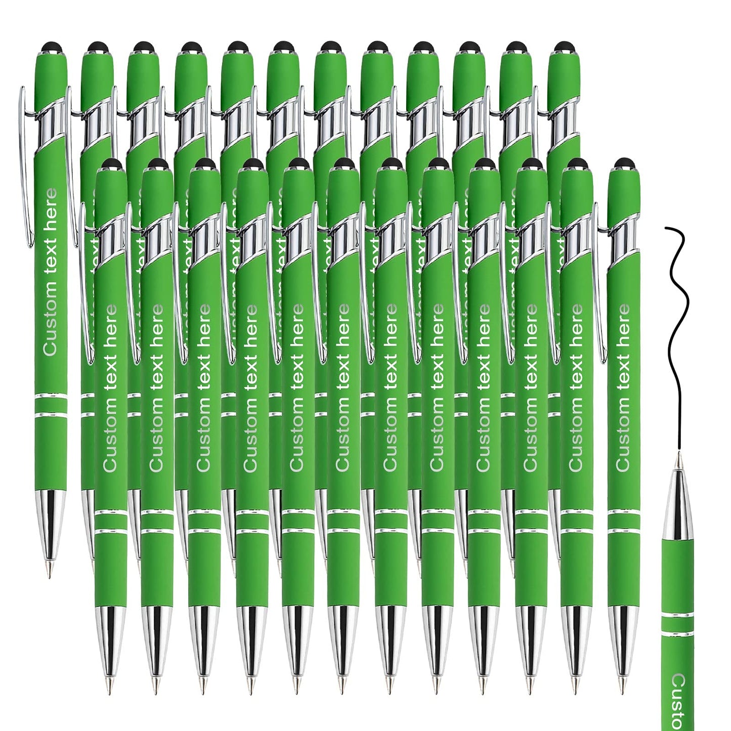Amlion Custom Pens Personalized Bulk, Customized Ballpoint Pens with Stylus Name Message Logo