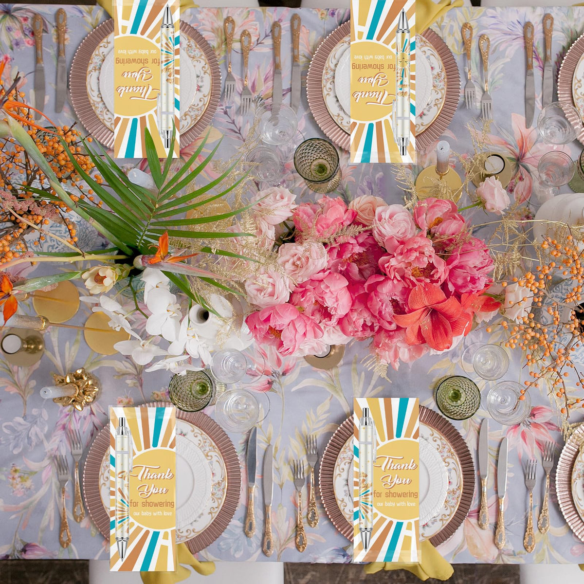 Lebsitey 50 Sets Baby Shower Favors Gifts for Guests Includes 50 Rolling Paper Ballpoint Pens and
