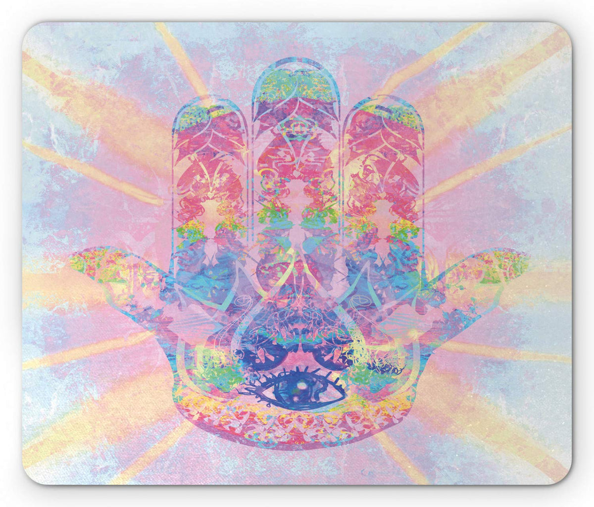 Ambesonne Hamsa Mouse Pad, Energy Flow Aura Inspired Design Harmony Yoga Meditation Theme