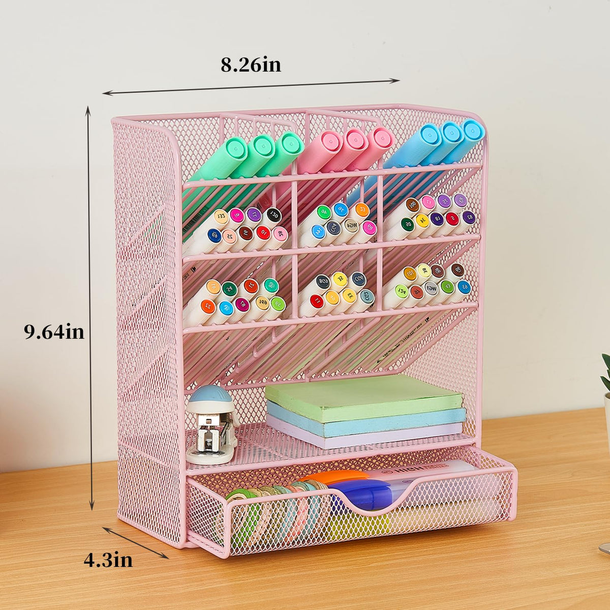 Spacrea Pen Holder Desk Organizer - Desk Organizers and Accessories, Pencil Holder with 10