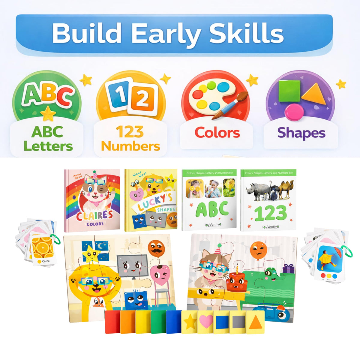 Preschool Montessori Learning Kit With Busy Book For Toddlers 1-3- Baby Flash Cards - Quiet