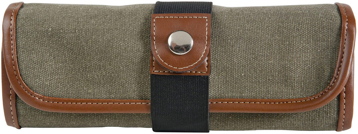 Speedball Art Products 353360 Canvas Pencil Roll Up, Olive W/Brown Trim, Holds 26 Pencils