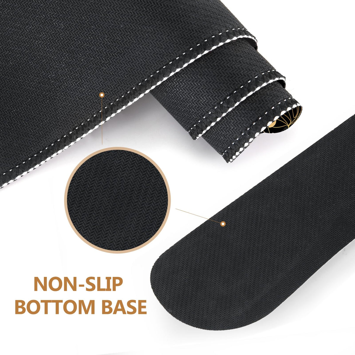 DINKY Desk Mat Black Flower, Large Gaming Mouse Pad with Wrist Rest, 4in1 XXL Mousepad+Keyboard