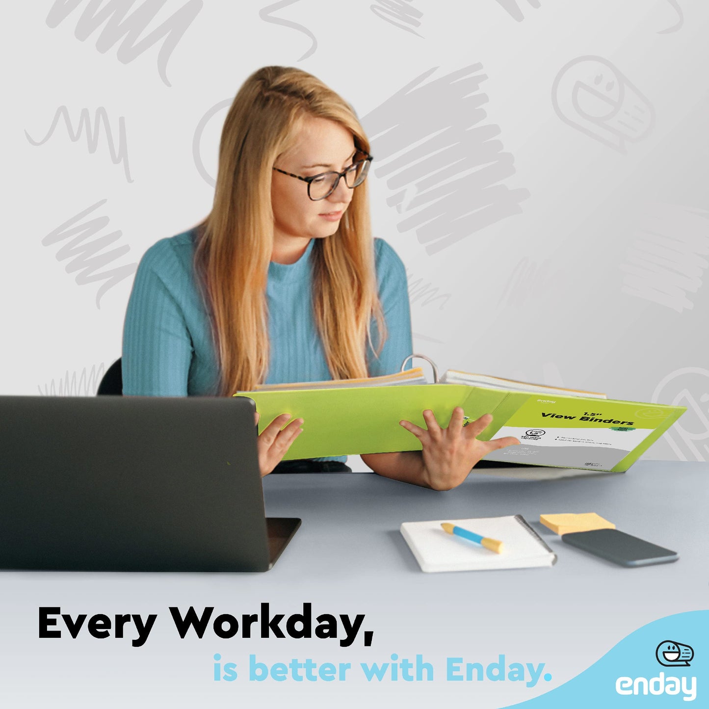 Enday 1.5 Inch Binder (12 Pack - Assorted Colors) 3 Ring Binder 1.5 inch with Clear View Cover and