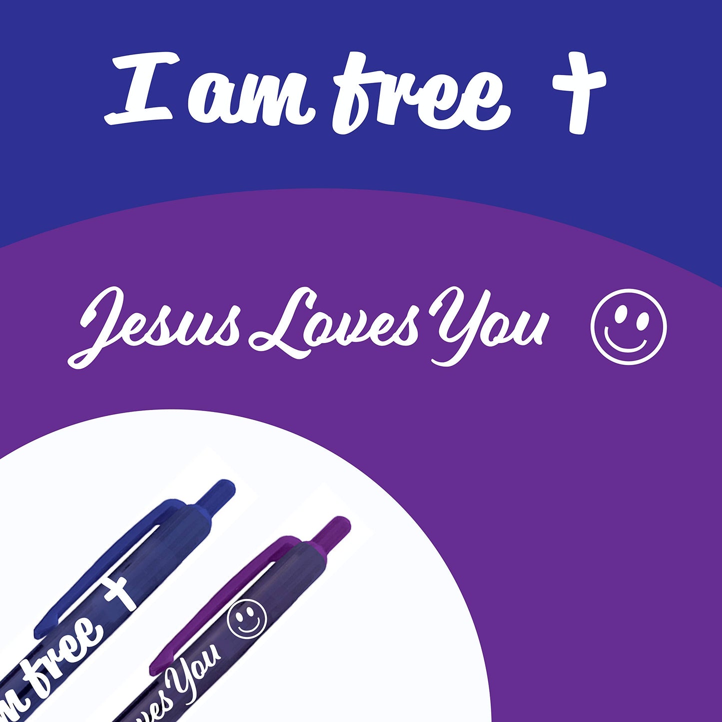 Greeting Pen Christian Inspirational Translucent 12 Pen Set with 6 designs (46005)