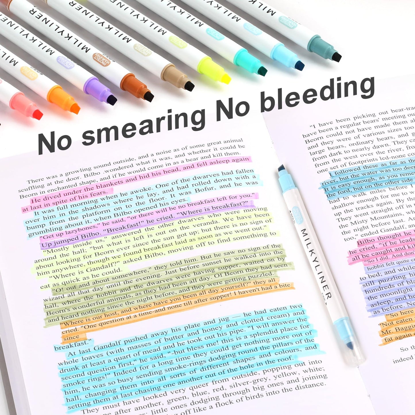HANKU Pastel Highlighters No Bleed for Bible Study, 24 Assorted Colors