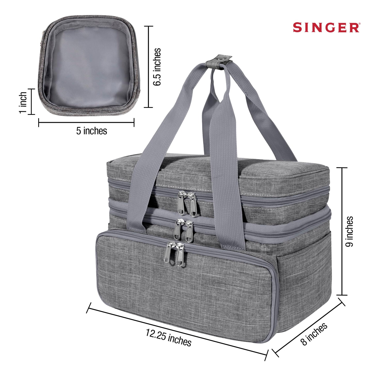 SINGER Sewing Accessories Organizer (Bag Only) – Double Layer Portable Sewing Storage Bag | 2