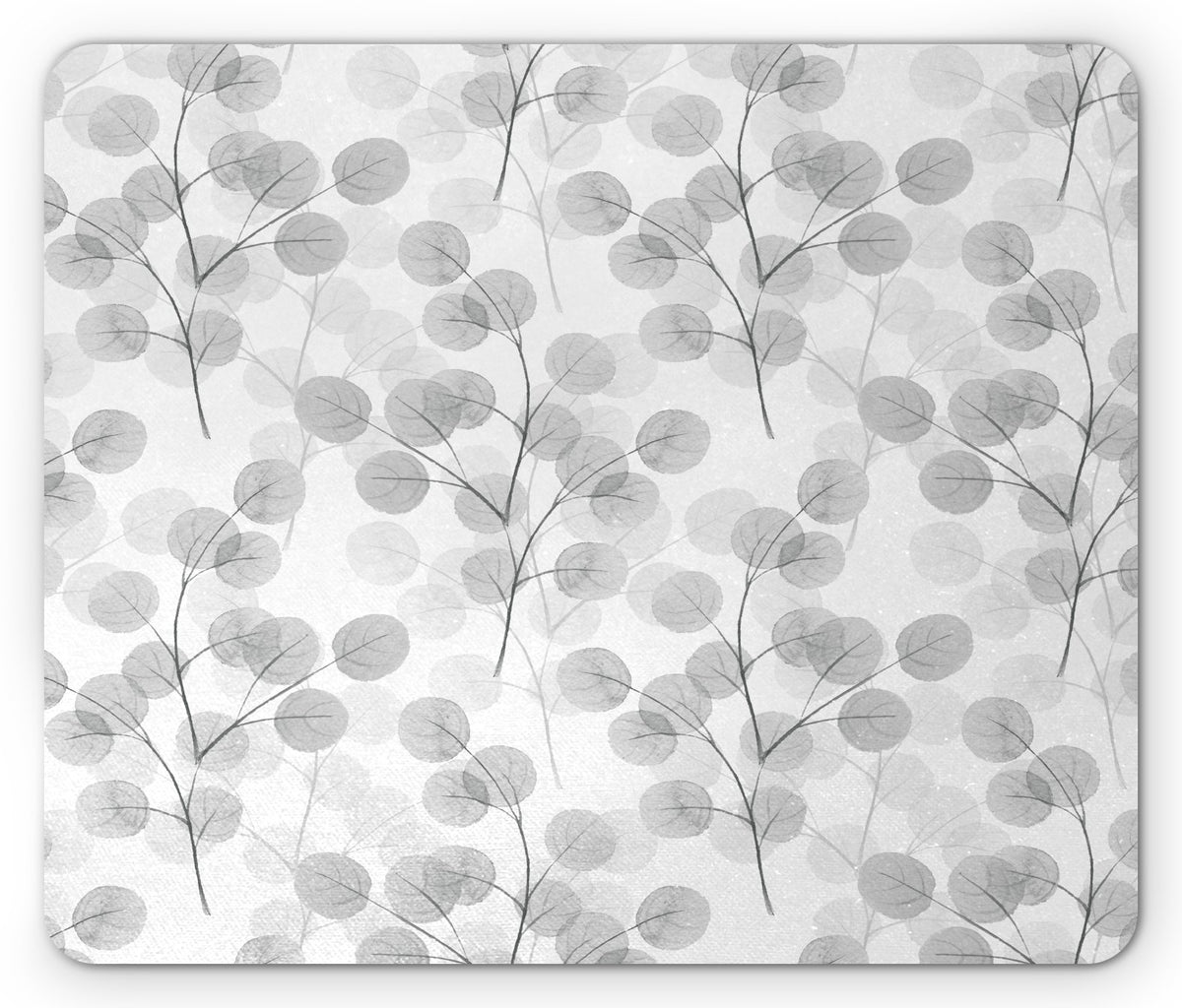 Lunarable Nature Mouse Pad, Soft Colored Bay Leaf Watercolor Branches Growth Essence Image Print