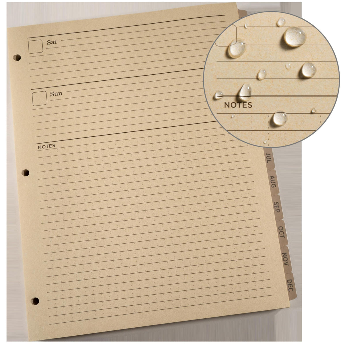 Rite in the Rain Weatherproof Weekly Calendar Set, 8.5" x 11", Tan Sheets, 65 Weeks (No. 9260W-MX)