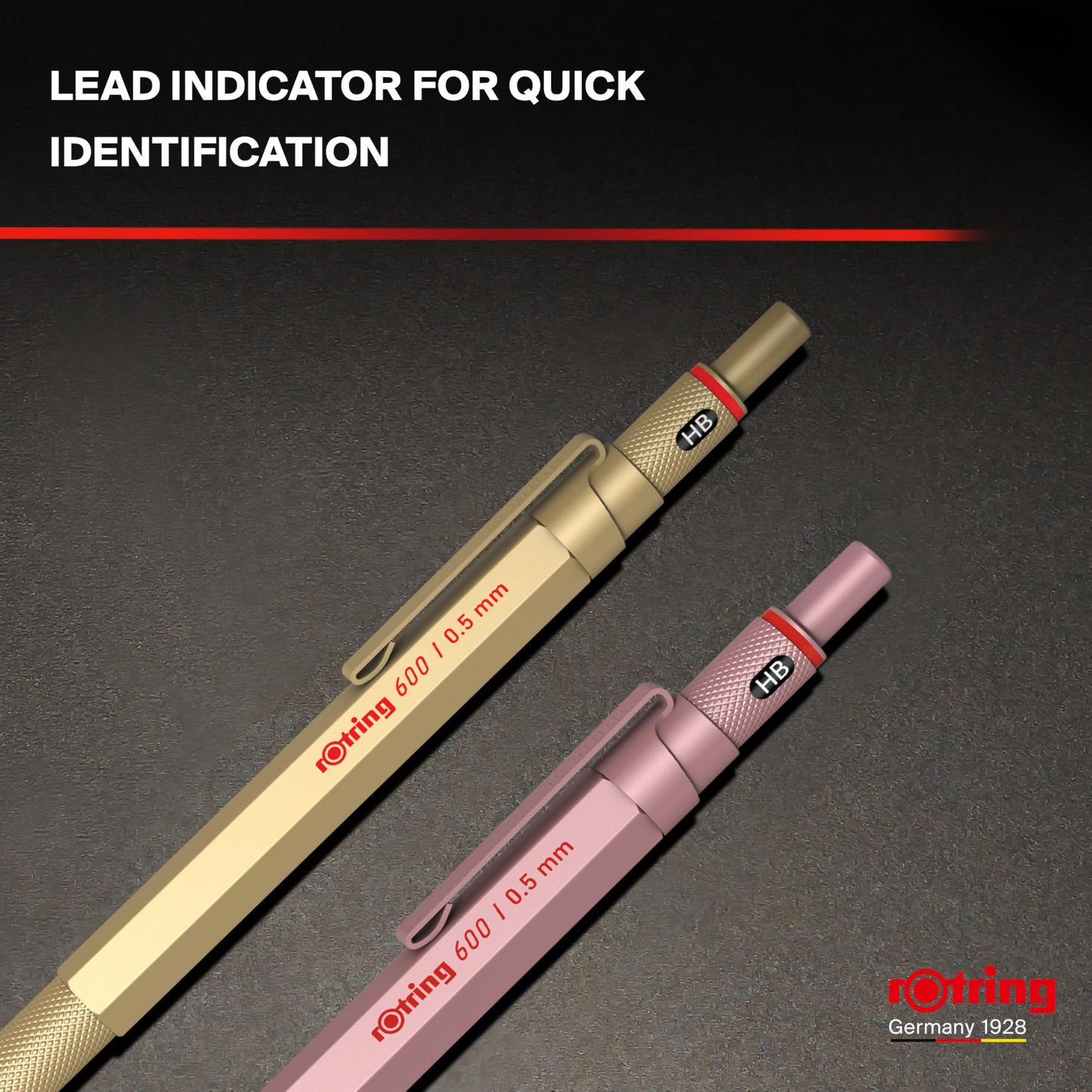 ROTTLING Mechanical Pencil Gold 600 2158796 0.5mm rOtring Mechanical Pencil Fine Writing Stationery