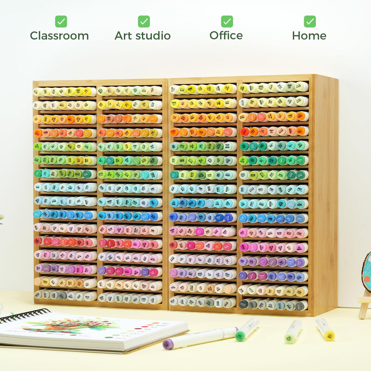 Ohuhu Bamboo Marker Organizer Hold 224 Markers for Honolulu Oahu Series
