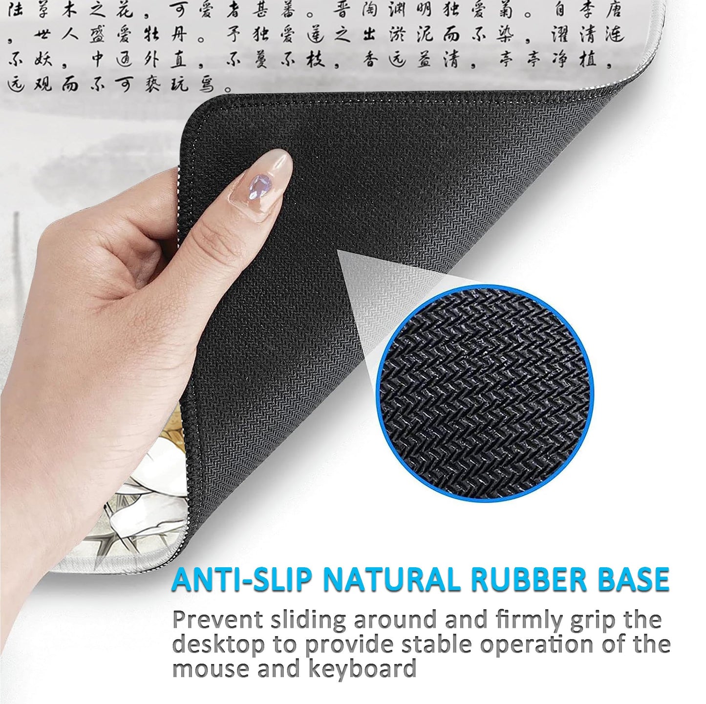 LL-COEUR XXL Landscape Gaming Mouse Pad Computer Keyboard Mat Office Desk Pad (Lotus 2, 27.5" x
