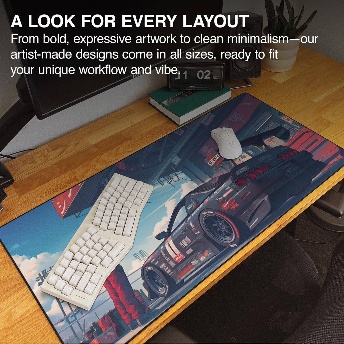 MPCO. Sanjis-Supra Large Gaming Desk Pad, 36" x 17" Duraglyde Desk Mat