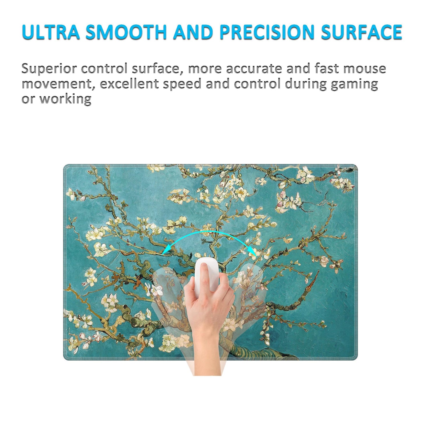 LL-COEUR XXL Landscape Gaming Mouse Pad Computer Keyboard Mat Office Desk Pad (Apricot, 23.6" x