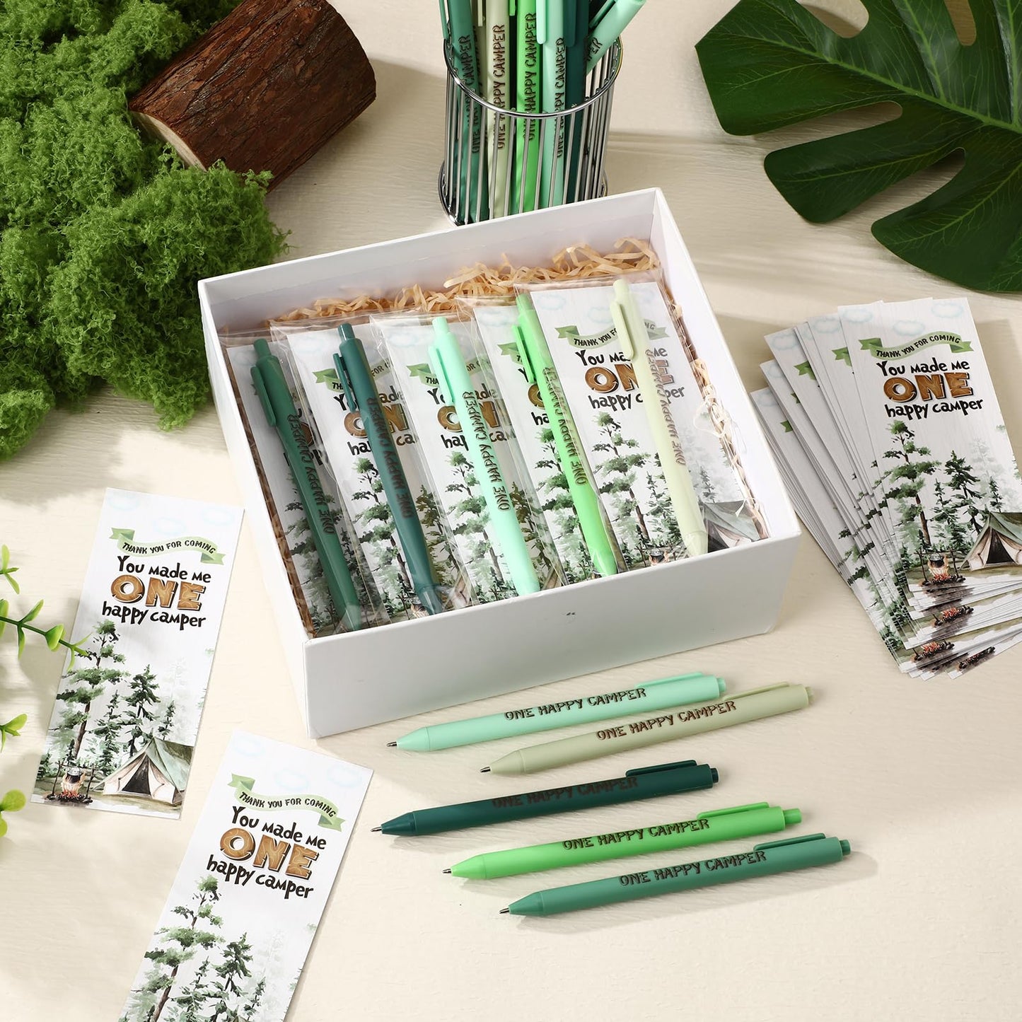 Engrowtic 50 Set One Happy Camper Party Favors for Guests include 50 One Happy Camper Pens 50 Thank