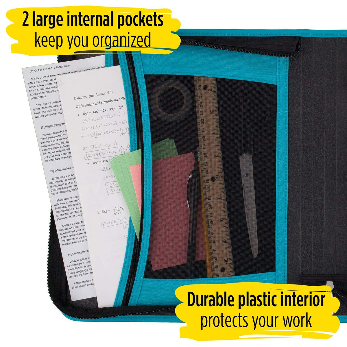 Five Star Zipper Binder, 2 Inch 3 Ring Binder, Xpanz Expandable with Interior Pockets, Assorted