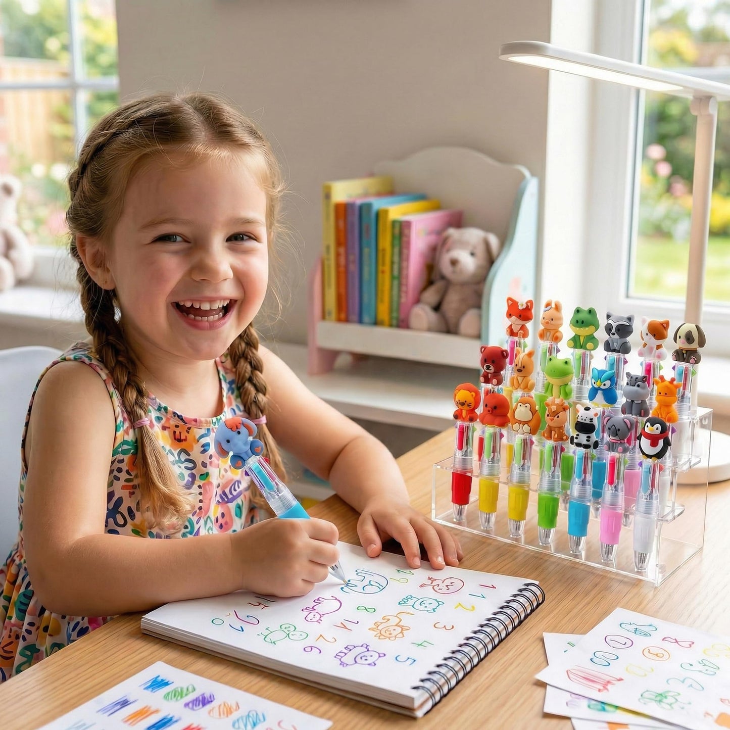 DMIGHT 24PCS Animal 4-in-1 Multicolor Pens, Cute Pens for Kids Party Gifts