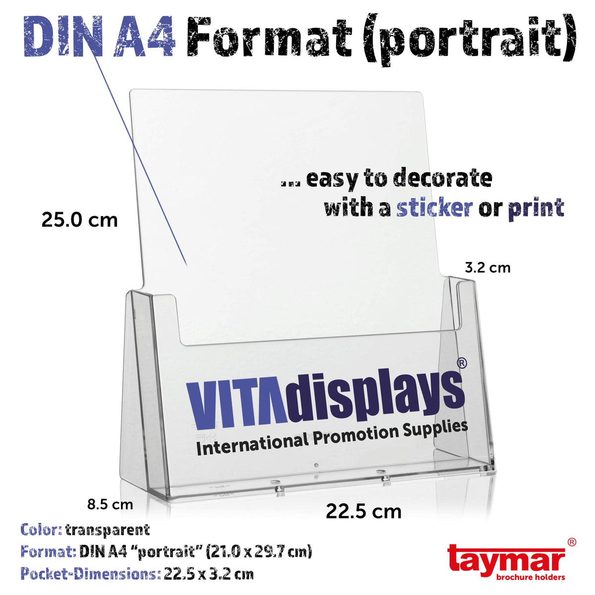 taymar A4 Clear Brochure Holder