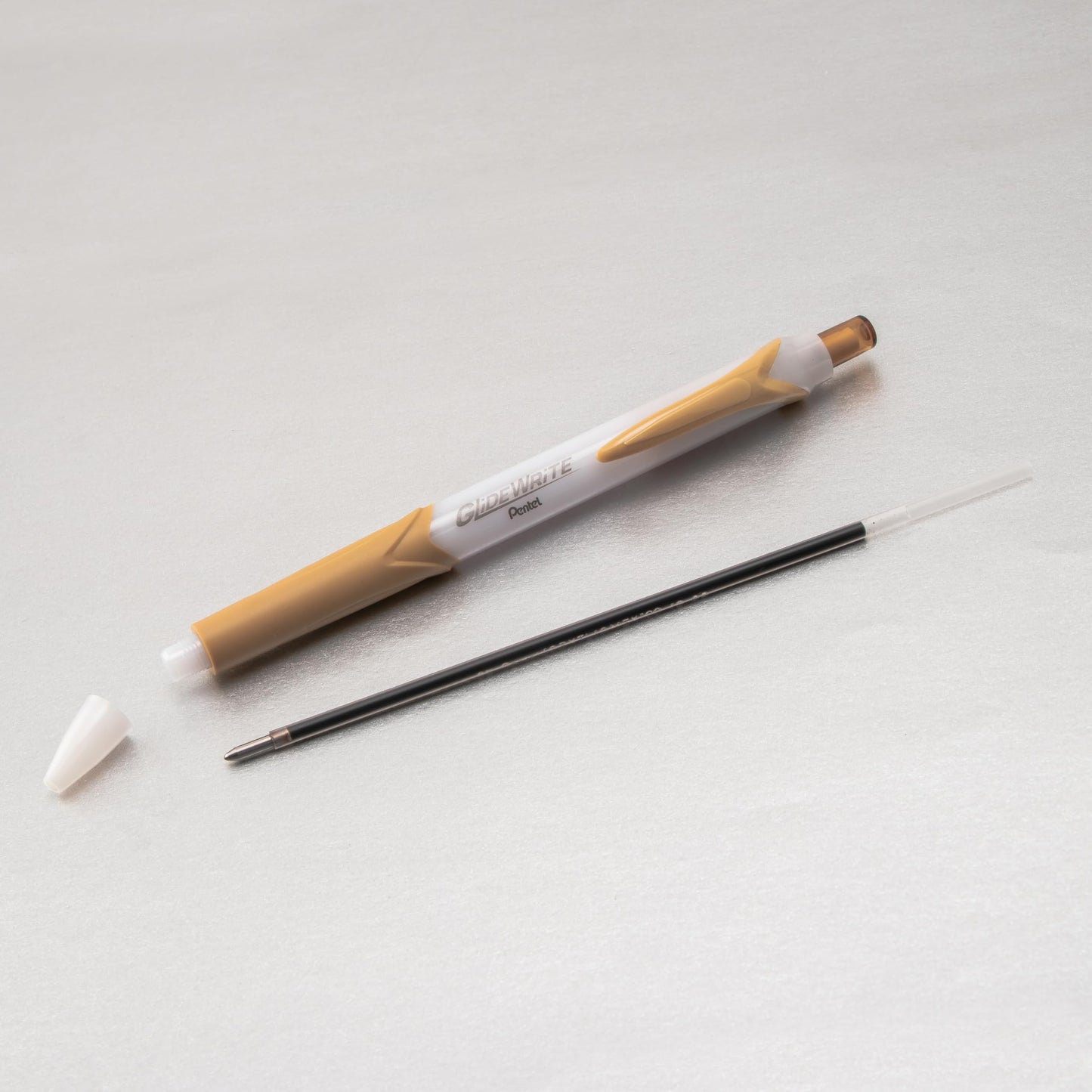 Pentel GlideWrite Ballpoint Pen with TechniFlo Ink, (1.0mm) Medium Line, Antique Gold Ink, Box of