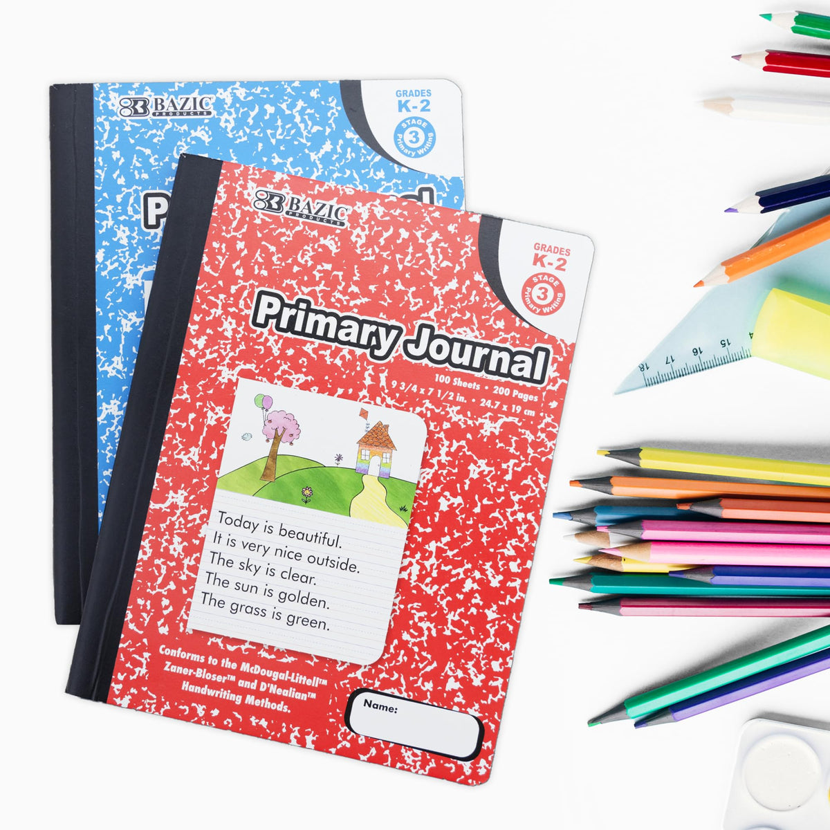 BAZIC PRODUCTS Primary Journal, Grades K-2, Draw & Write, 100 Sheets