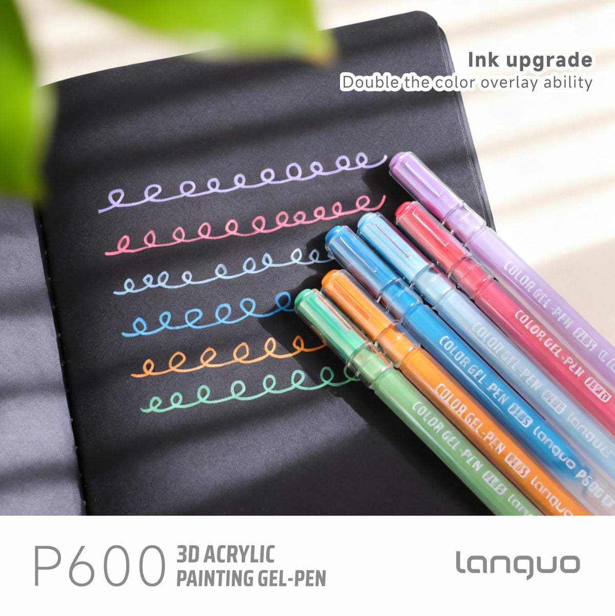 languo 54 Colors Acrylic Gel Pens for Coloring, 1mm Bullet Tip Colored Pens