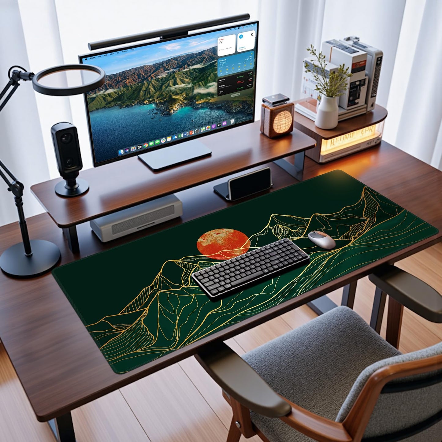 Baziabbo Desk Mat,XXL Extended Large Mouse Pad,Gaming Mousepad with Stitched Edge,Non-Slip Rubber