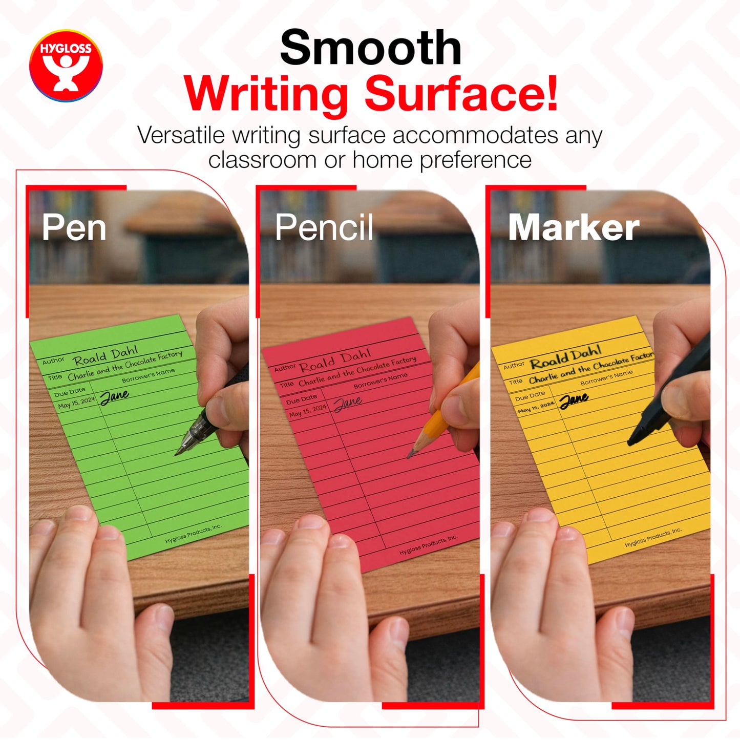 Hygloss Library Checkout Cards for Traditional Book Pockets and Classroom Organization - Vintage