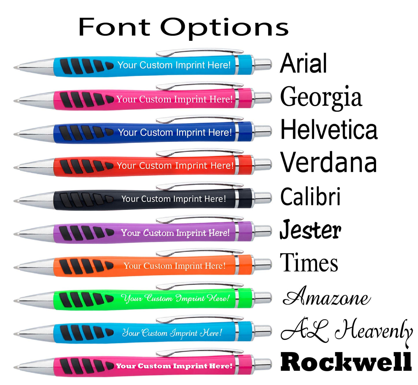 ExpressDesigns™ - Your Name or Imprint on our Custom Printed Addison Ballpoint Pen - Rubber Grip