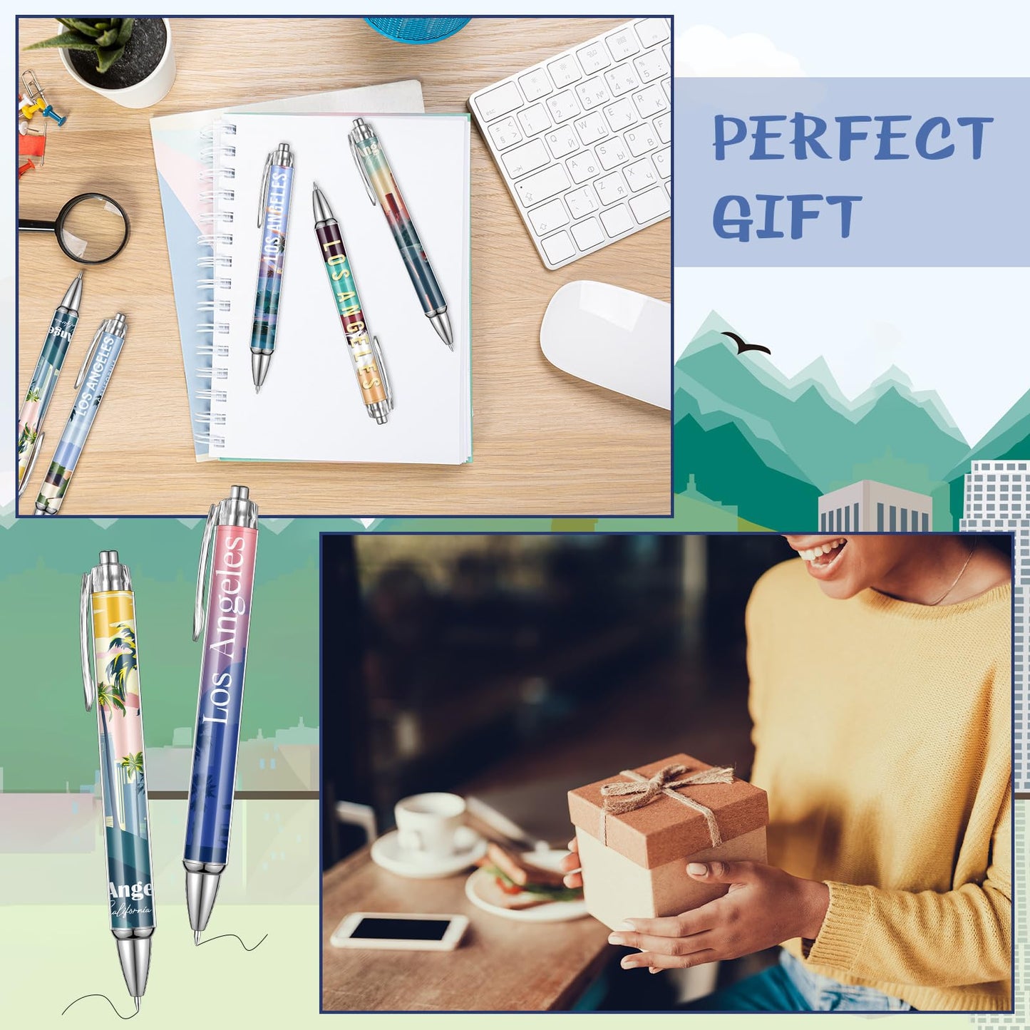 Sayglossy 30 Pcs Los Angeles Souvenirs Gifts Travel Ballpoint Pens