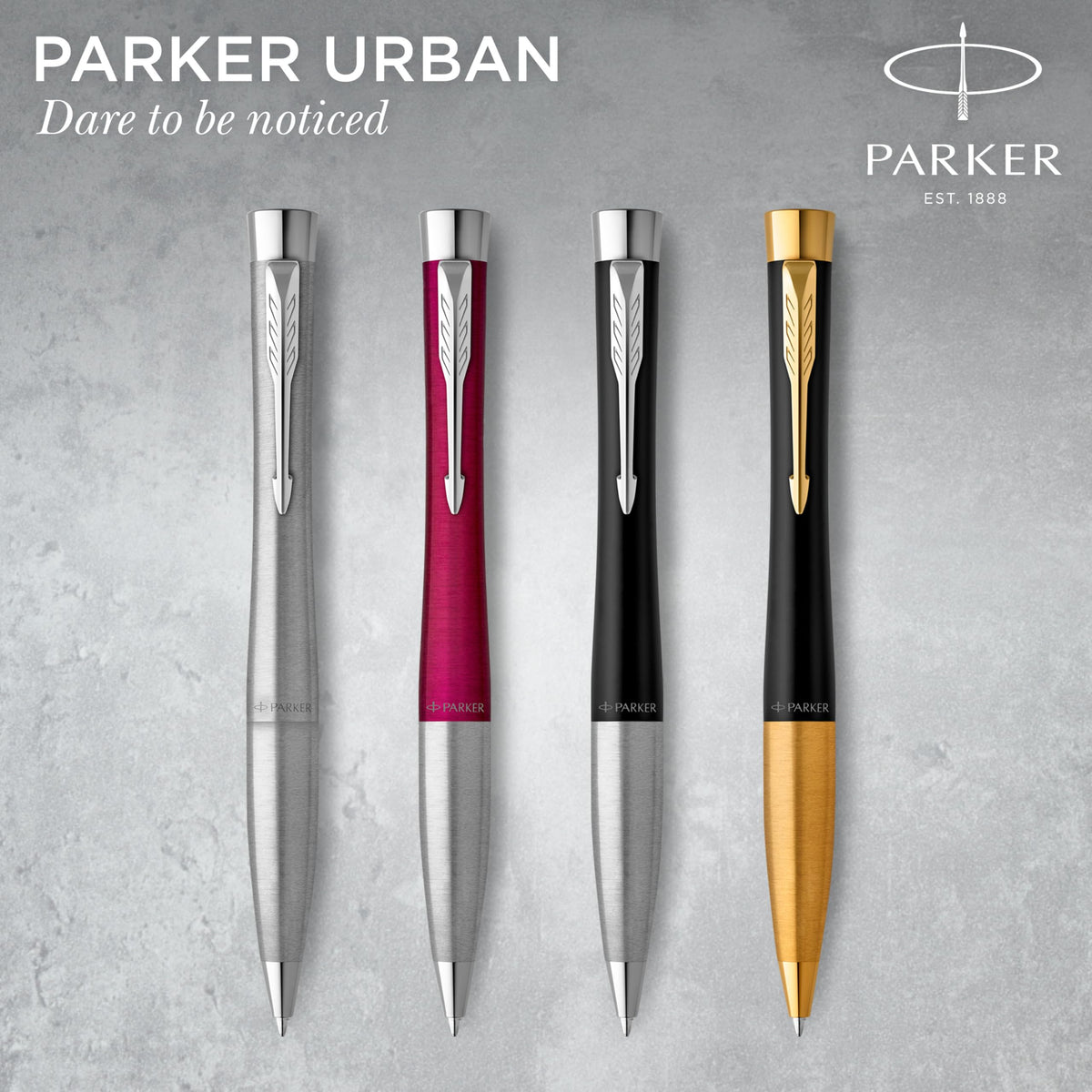Parker Urban Twist Ballpoint Pen | Muted Black with Gold Trim | Medium Point Blue Ink Refill | Gift