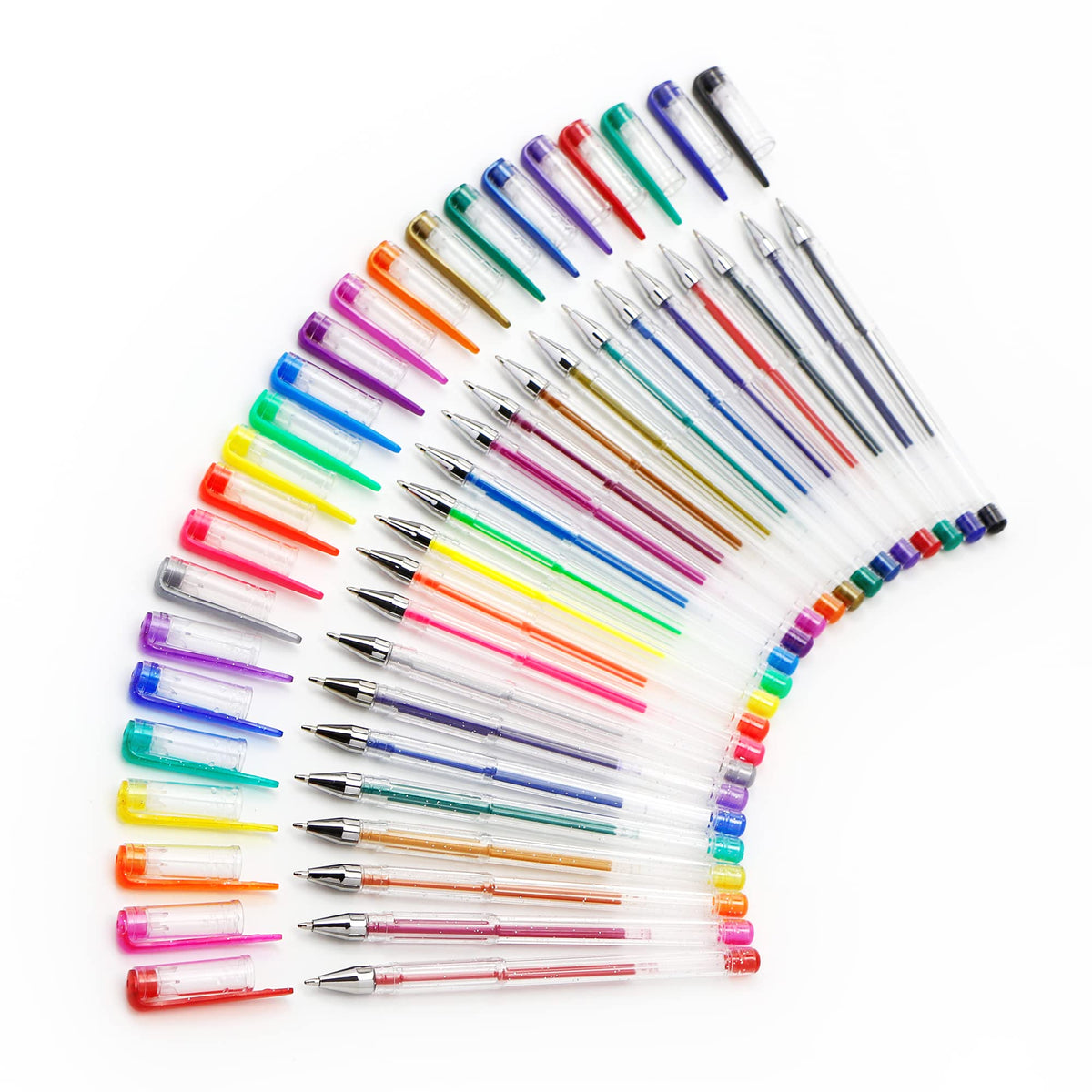 Exerz Gel Pen Set 24pcs Rainbow Colour Arts and Crafts -Fine Ink Ballpoint Pens, Vibrant Colour