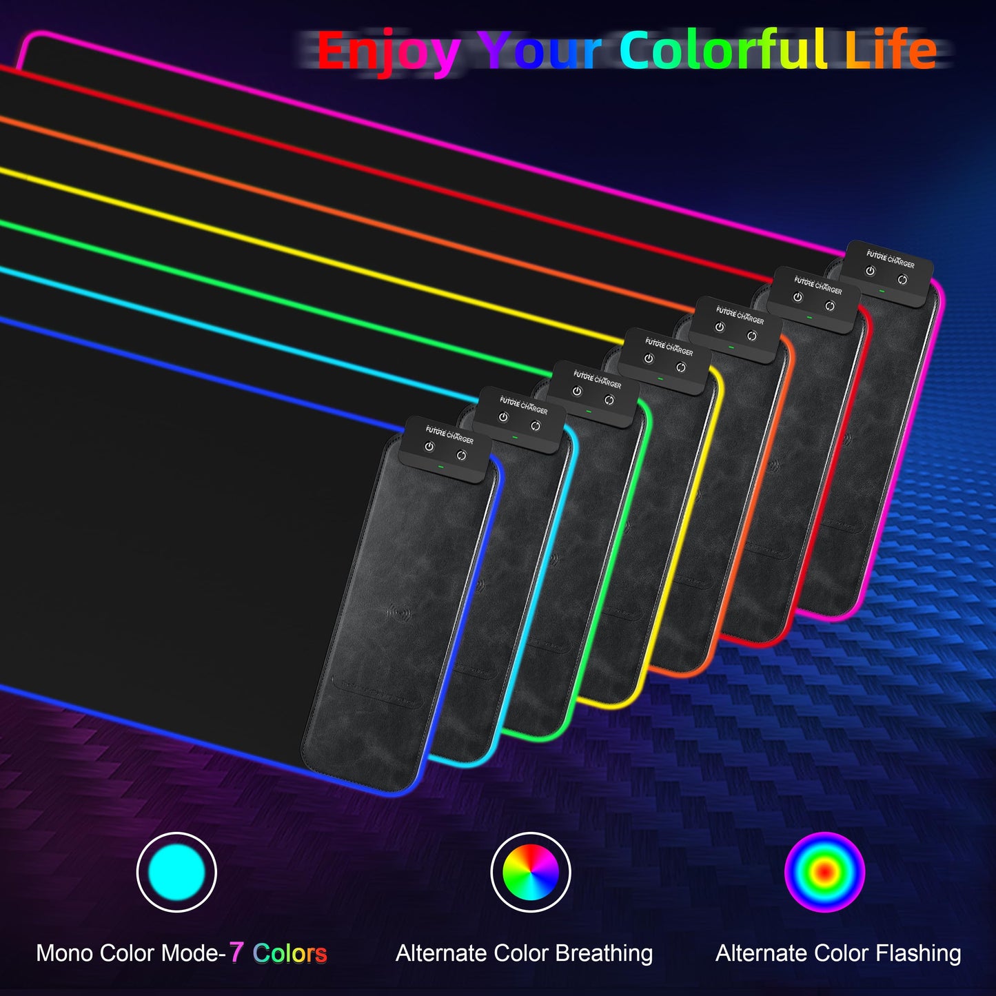 Gaming Mouse Pad, Wireless Charging Mouse Pad Gaming, 31.5"x11.8" Large RGB Desk Mat for