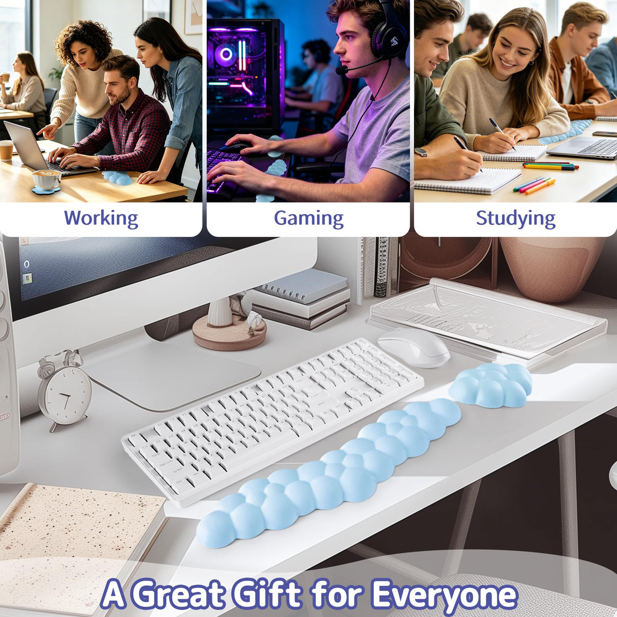 Sushret Cloud Wrist Rest for Keyboard and Mouse, Cloud Keyboard Wrist Rest