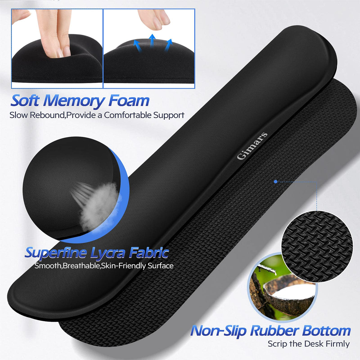 Gimars 4 in 1 Mouse Pad and Keyboard Wrist Rest Set, Large Mouse Pad with Memory Foam Wrist Support