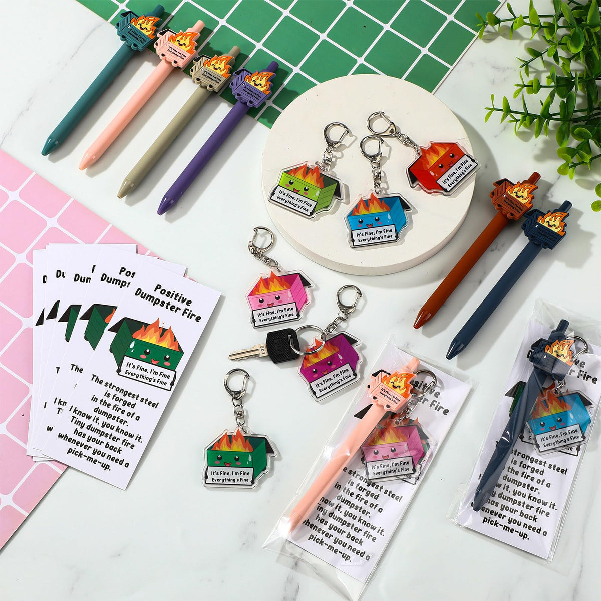 Sayglossy 36 Sets Christmas Funny Dumpster Fire Gift