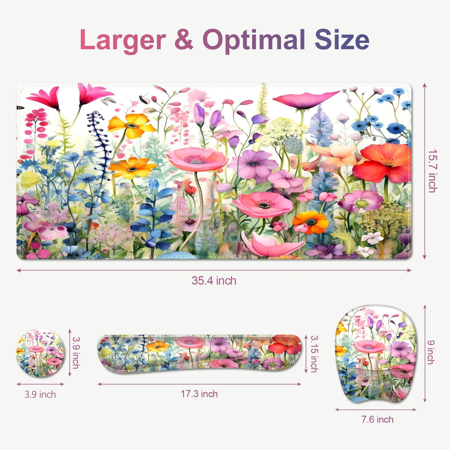 NXZGO Large Mouse Pad with Wrist Support 4in1 Set, XXL Game Mousepad +Keyboard Wrist Rest+Mouse