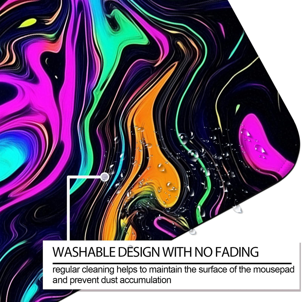 JIANG100 Abstract Fluid Marble Swirl Gaming Desk Mat, Extended Mouse Pad